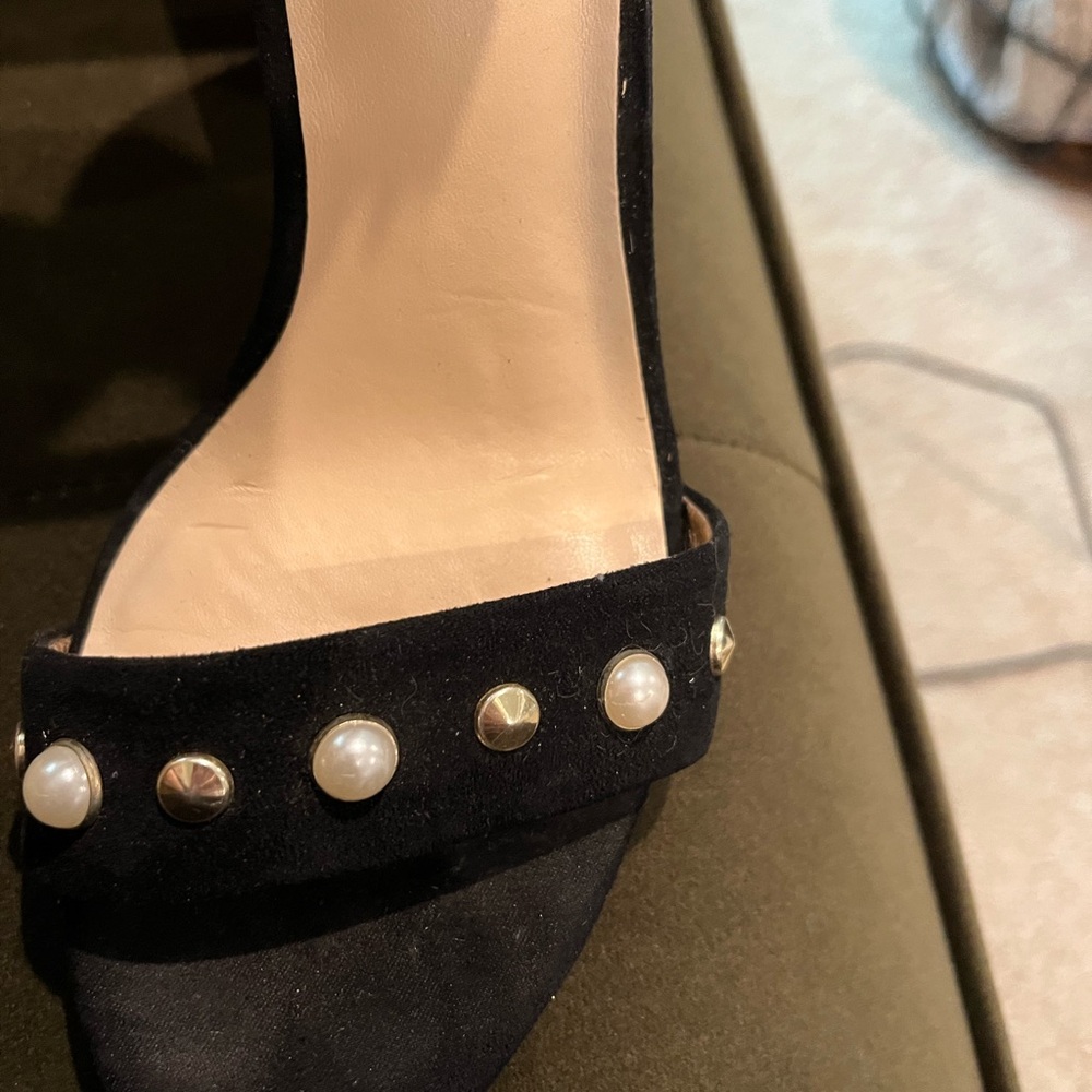 Francesca's Collections Black Studded Block Heel Sandals - Picture 5 of 6